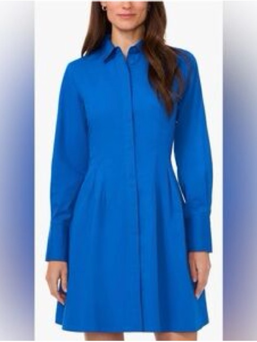 Halogen Royal Blue Long-Sleeve Shirt Dress
